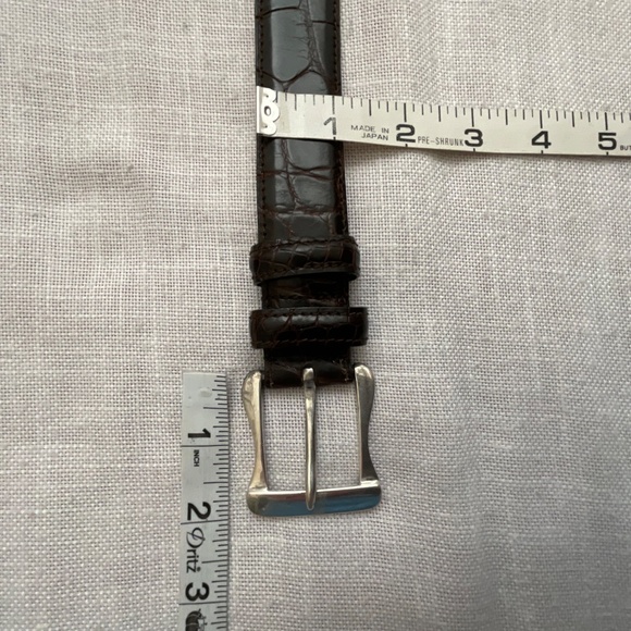 Brown Alligator Sterling Silver 925 Buckle Men’s Luxurious Belt Size 115/100 NEW - Picture 9 of 15